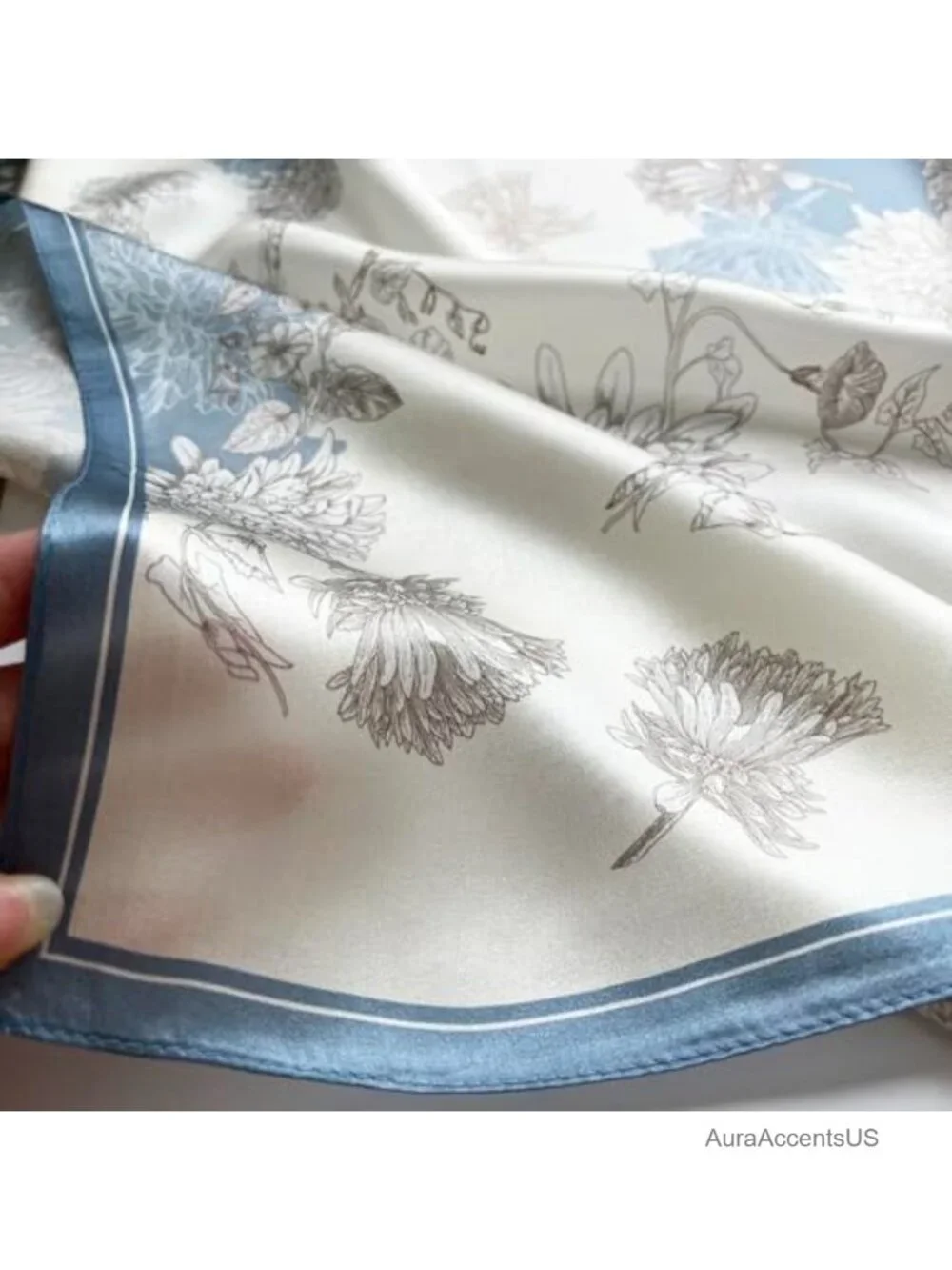 100% Mulberry Silk Lightweight Square Satin Head Scarf for Sleeping 21x21